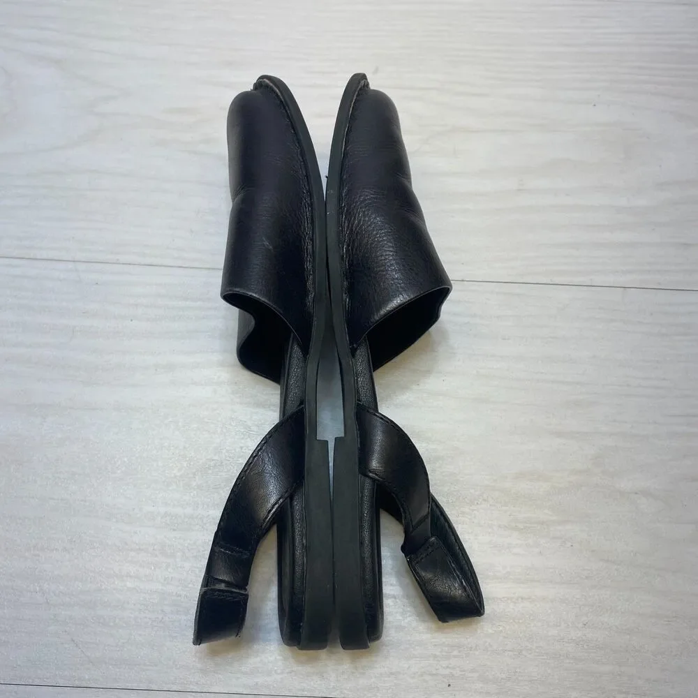 Born Leif Slingback Sandals Women's‎ Size 9.5 M Black Leather Comfort Casual